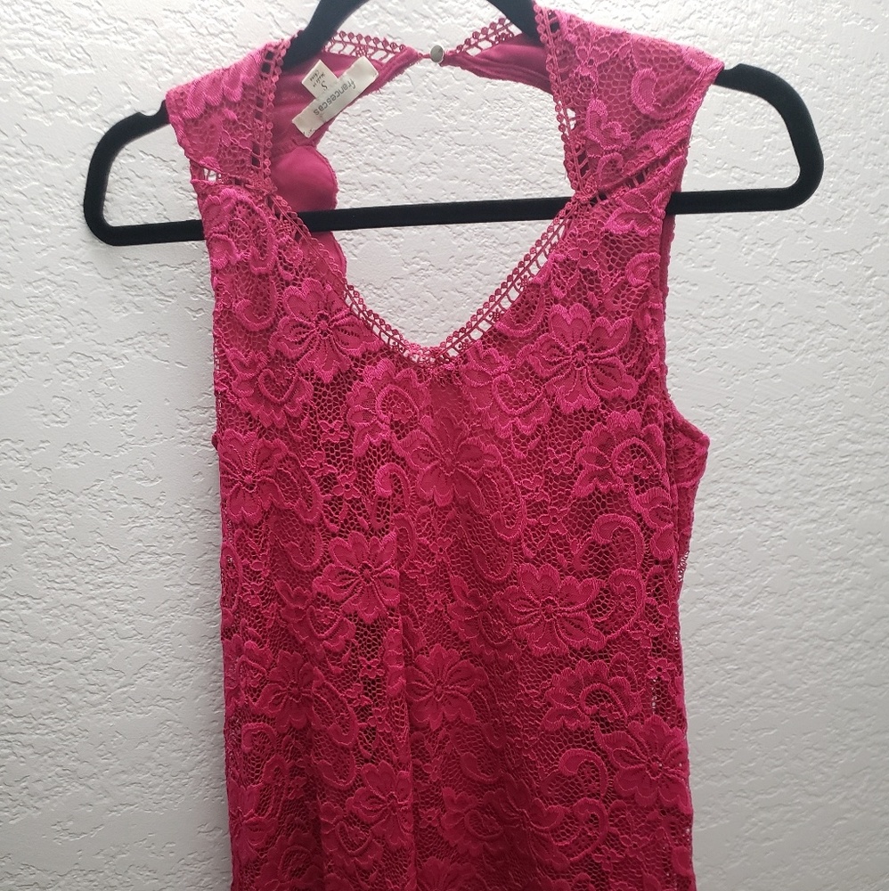 Fuchsia Francescas lace fit &, flare dress